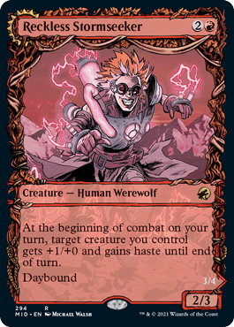 [294]【EN】■ショーケース■無謀な嵐探し/Reckless Stormseeker【MID】[R][赤]