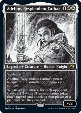 [312]【EN】【FOIL】■ショーケース■輝かしい聖戦士、エーデリン/Adeline, Resplendent Cathar【MID】[R][白]