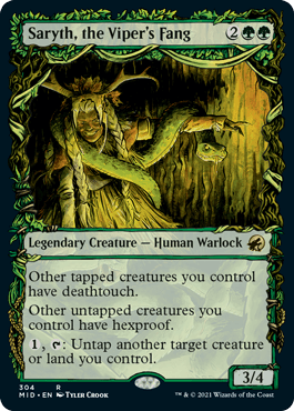 [304]【EN】【FOIL】■ショーケース■バイパーの牙、サリス/Saryth, the Viper's Fang【MID】[R][緑]