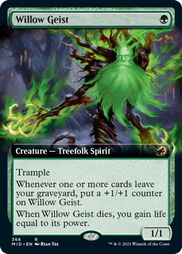 [366]【EN】【FOIL】■拡張アート■柳の霊/Willow Geist【MID】[R][緑]