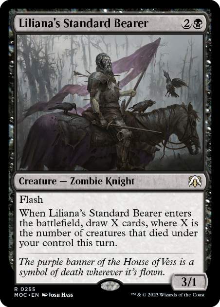 [255]【EN】リリアナの軍旗手/Liliana's Standard Bearer【MOC】[R][黒]