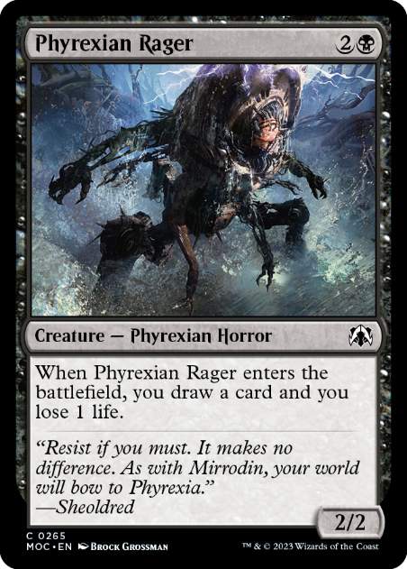 [265]【EN】ファイレクシアの憤怒鬼/Phyrexian Rager【MOC】[C][黒]