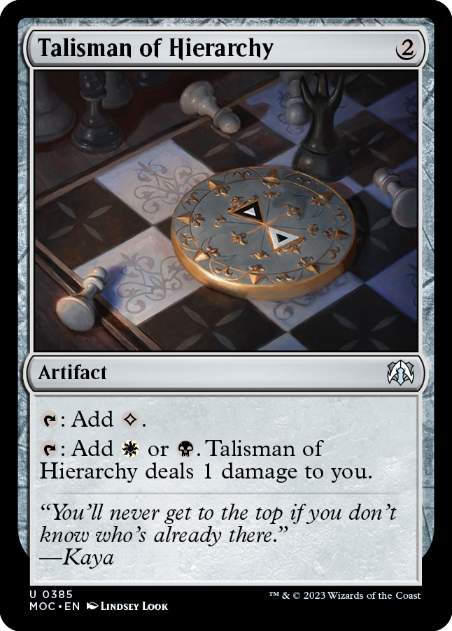 [385]【EN】聖列のタリスマン/Talisman of Hierarchy【MOC】[U][茶]