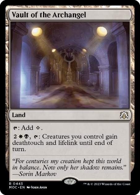 [443]【EN】大天使の霊堂/Vault of the Archangel【MOC】[R][土地]