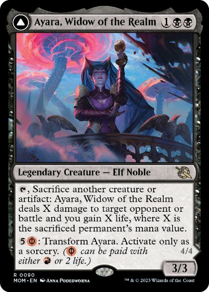 [090]【EN】王国の未亡人、アヤーラ/Ayara, Widow of the Realm【MOM】[R][黒]