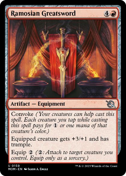 [159]【EN】レイモス教の大剣/Ramosian Greatsword【MOM】[U][赤]