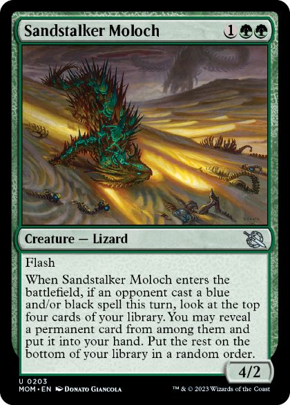[203]【EN】砂追いのモロク/Sandstalker Moloch【MOM】[U][緑]