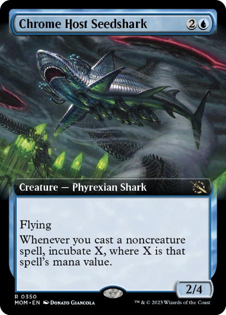 [350]【EN】【FOIL】■拡張アート■金属の徒党の種子鮫/Chrome Host Seedshark【MOM】[R][青]