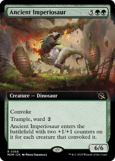 [368]【EN】【FOIL】■拡張アート■古の放漫トカゲ/Ancient Imperiosaur【MOM】[R][緑]