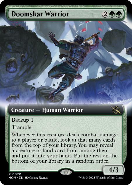 [370]【EN】【FOIL】■拡張アート■ドゥームスカールの戦士/Doomskar Warrior【MOM】[R][緑]
