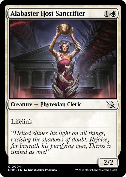 [004]【EN】【FOIL】雪花石の徒党の聖別者/Alabaster Host Sanctifier【MOM】[C][白]