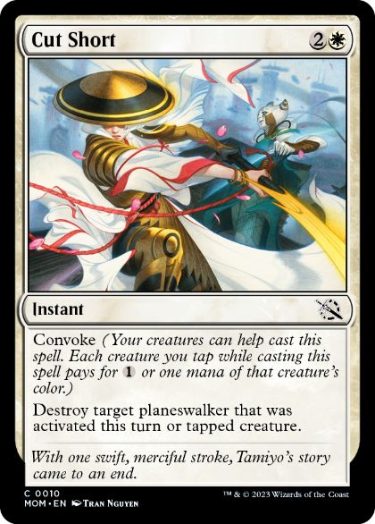 [010]【EN】【FOIL】割込み/Cut Short【MOM】[C][白]