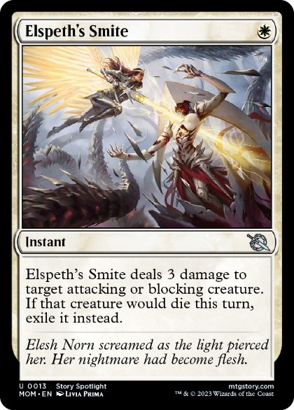 [013]【EN】【FOIL】エルズペスの強打/Elspeth's Smite【MOM】[U][白]