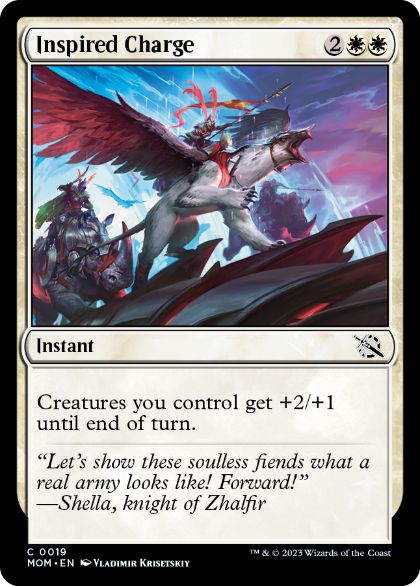 [019]【EN】【FOIL】鼓舞する突撃/Inspired Charge【MOM】[C][白]