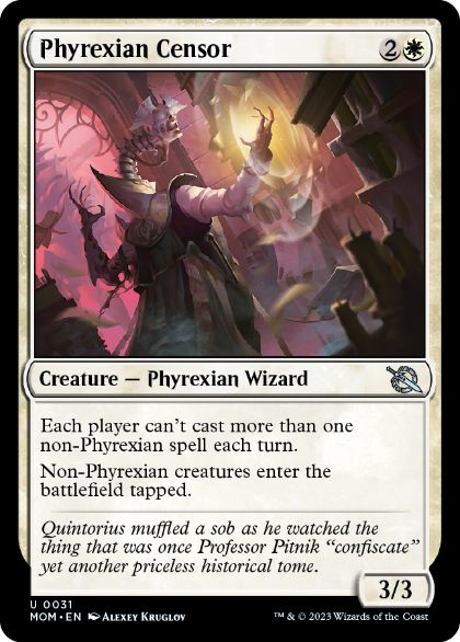 [031]【EN】【FOIL】ファイレクシアの検閲官/Phyrexian Censor【MOM】[U][白]