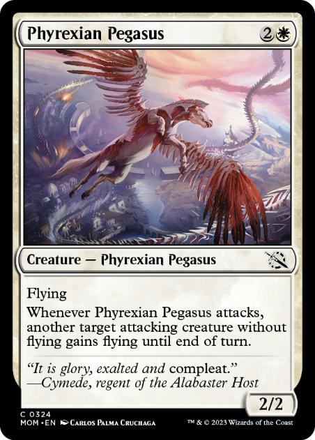 [324]【EN】【FOIL】ファイレクシアのペガサス/Phyrexian Pegasus【MOM】[C][白]