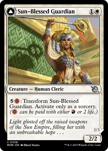 [038]【EN】【FOIL】太陽恵みの守護者/Sun-Blessed Guardian【MOM】[U][白]