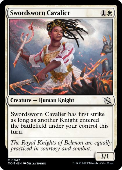 [042]【EN】【FOIL】剣誓いの騎兵/Swordsworn Cavalier【MOM】[C][白]
