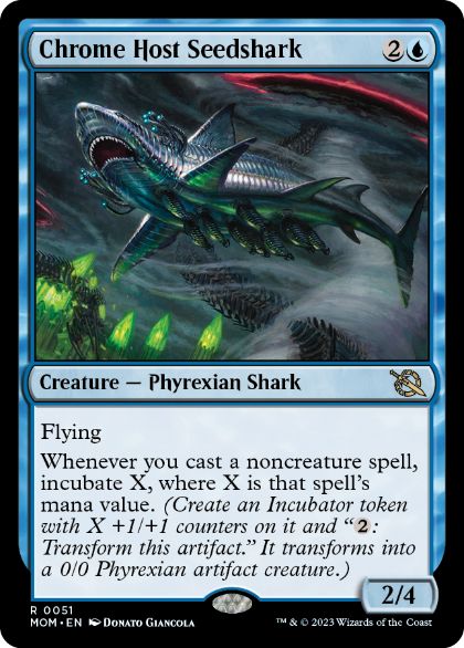 [051]【EN】【FOIL】金属の徒党の種子鮫/Chrome Host Seedshark【MOM】[R][青]