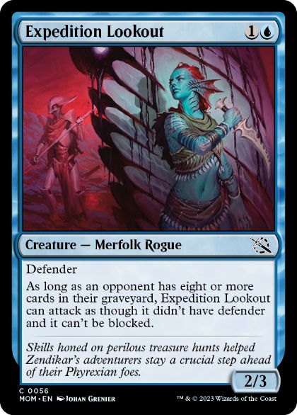 [056]【EN】【FOIL】探検隊の見張り/Expedition Lookout【MOM】[C][青]