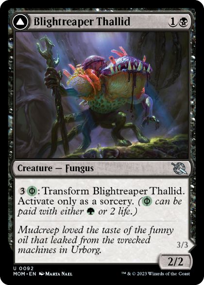 [092]【EN】【FOIL】荒廃刈りのサリッド/Blightreaper Thallid【MOM】[U][黒]