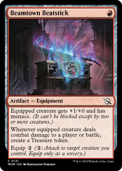 [131]【EN】【FOIL】梁町の殴り棒/Beamtown Beatstick【MOM】[C][赤]