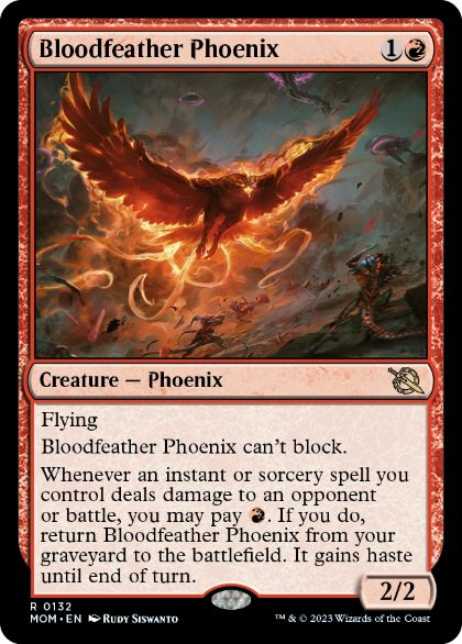 [132]【EN】【FOIL】血羽根のフェニックス/Bloodfeather Phoenix【MOM】[R][赤]