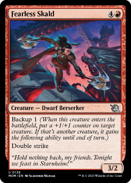 [138]【EN】【FOIL】不敵なスカルド/Fearless Skald【MOM】[U][赤]