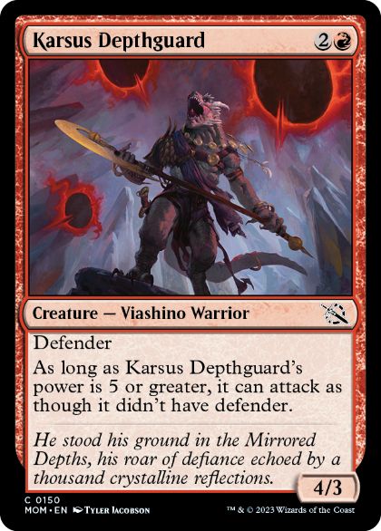[150]【EN】【FOIL】カーサスの深淵守護兵/Karsus Depthguard【MOM】[C][赤]