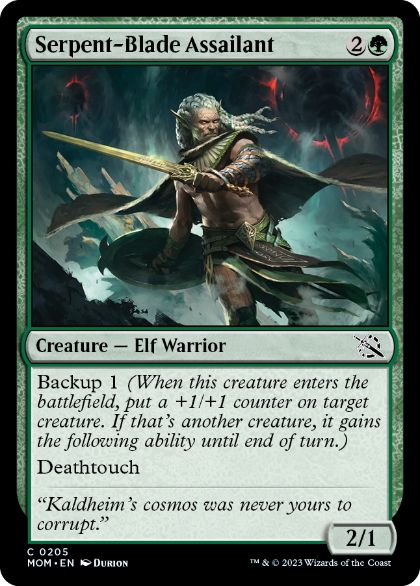 [205]【EN】【FOIL】大蛇刃の通り魔/Serpent-Blade Assailant【MOM】[C][緑]