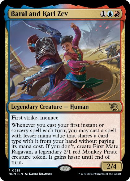 [218]【EN】【FOIL】バラルとカーリ・ゼヴ/Baral and Kari Zev【MOM】[R][多色]