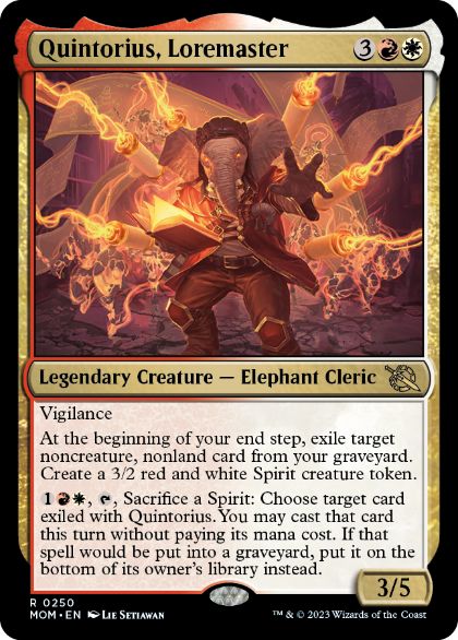 [250]【EN】【FOIL】伝承師、クイントリウス/Quintorius, Loremaster【MOM】[R][多色]