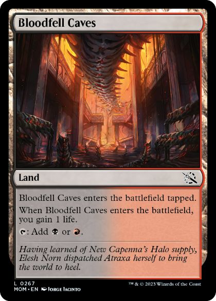[267]【EN】【FOIL】血溜まりの洞窟/Bloodfell Caves【MOM】[C][土地]