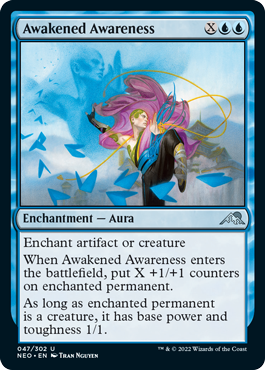 [047]【EN】【FOIL】覚醒した知覚/Awakened Awareness【NEO】[U][青]