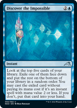 [050]【EN】【FOIL】不可能の発見/Discover the Impossible【NEO】[U][青]