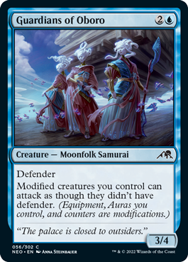 [056]【EN】【FOIL】朧宮の守り/Guardians of Oboro【NEO】[C][青]