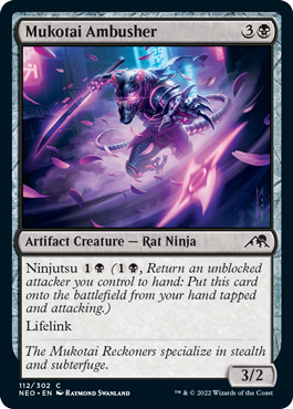 [112]【EN】【FOIL】無孤勢団の伏兵/Mukotai Ambusher【NEO】[C][黒]