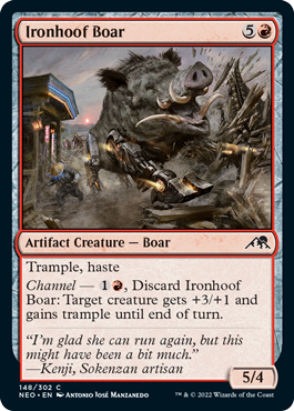 [148]【EN】【FOIL】鉄蹄の猪/Ironhoof Boar【NEO】[C][赤]