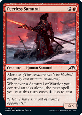 [156]【EN】【FOIL】無双の侍/Peerless Samurai【NEO】[C][赤]