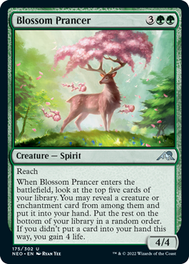 [175]【EN】【FOIL】花咲く跳獣/Blossom Prancer【NEO】[U][緑]