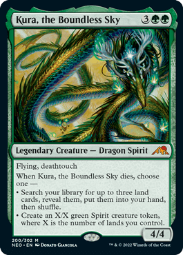 [200]【EN】【FOIL】果て無き空、空羅/Kura, the Boundless Sky【NEO】[M][緑]