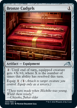 [240]【EN】【FOIL】青銅の棍棒/Bronze Cudgels【NEO】[U][茶]
