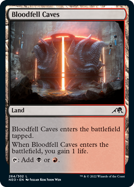 [264]【EN】【FOIL】血溜まりの洞窟/Bloodfell Caves【NEO】[C][土地]