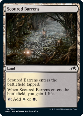 [274]【EN】【FOIL】磨かれたやせ地/Scoured Barrens【NEO】[C][土地]