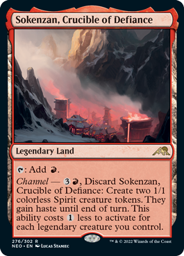 [276]【EN】【FOIL】反逆のるつぼ、霜剣山/Sokenzan, Crucible of Defiance【NEO】[R][土地]