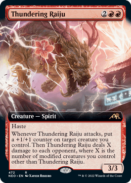 [472]【EN】■拡張アート■轟く雷獣/Thundering Raiju【NEO】[R][赤]