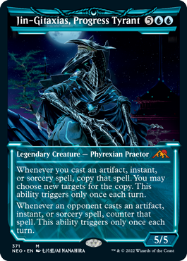[371]【EN】【FOIL】■ショーケース■発展の暴君、ジン＝ギタクシアス/Jin-Gitaxias, Progress Tyrant【NEO】[M][青]