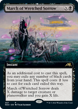 [380]【EN】【FOIL】■ショーケース■不憫な悲哀の行進/March of Wretched Sorrow【NEO】[R][黒]