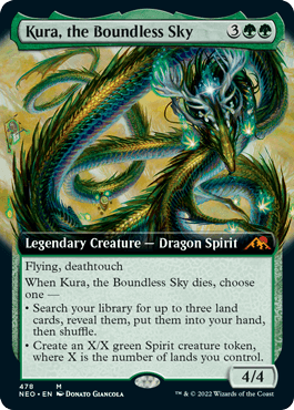 [411]【EN】【FOIL】■ボーダーレス■果て無き空、空羅/Kura, the Boundless Sky【NEO】[M][緑]