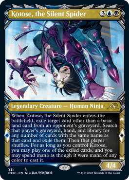 [351]【EN】【FOIL】■ショーケース■沈黙の蜘蛛、琴瀬/Kotose, the Silent Spider【NEO】[R][多色]